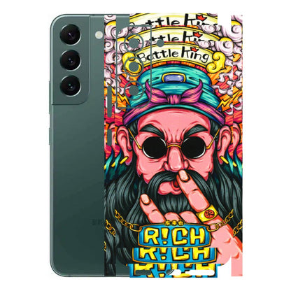Samsung A/S Series Phone Skins (All Models) - Battle King Dude Face - 3D Embossed Finish (L-178) Samsung Galaxy S22