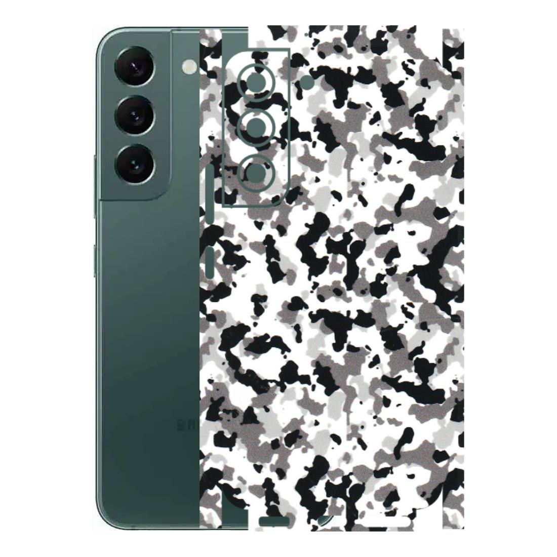 Samsung A/S Series Phone Skins (All Models) - White Black Camouflage - 3D Embossed Finish (L-18) Samsung Galaxy S22