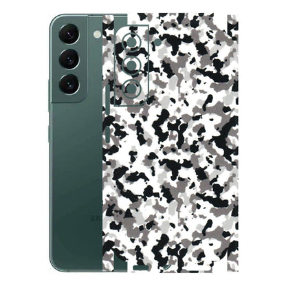 Samsung A/S Series Phone Skins (All Models) - White Black Camouflage - 3D Embossed Finish (L-18) Samsung Galaxy S22
