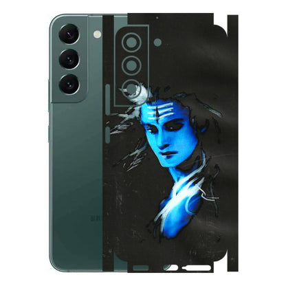 Samsung A/S Series Phone Skins (All Models) - Har Har Mahadev Blue/Black - 3D Embossed Finish (L-185) Samsung Galaxy S22