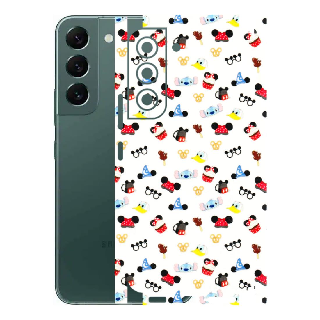 Samsung A/S Series Phone Skins (All Models) - Minnie Mouse & Donald Doodles s - 3D Embossed Finish (L-194) Samsung Galaxy S22
