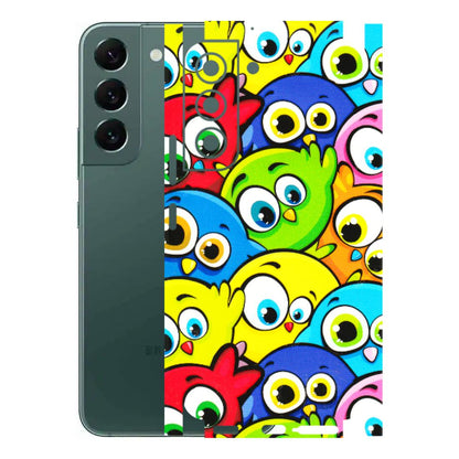 Samsung A/S Series Phone Skins (All Models) - Cute Fluffy Birds - 3D Embossed Finish (L-213) Samsung Galaxy S22