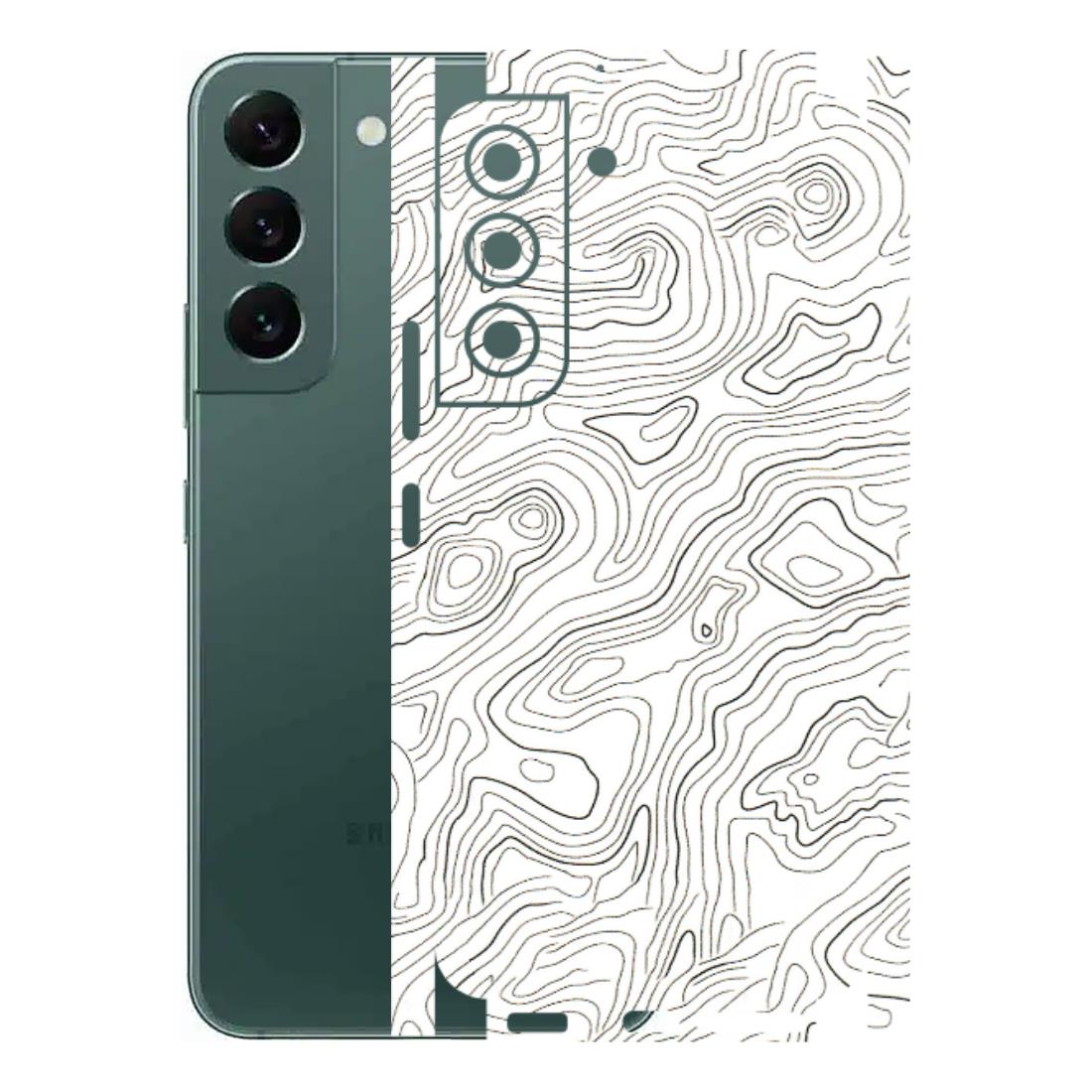 Samsung A/S Series Phone Skins (All Models) - White Black Swirls - 3D Embossed Finish (L-219) Samsung Galaxy S22