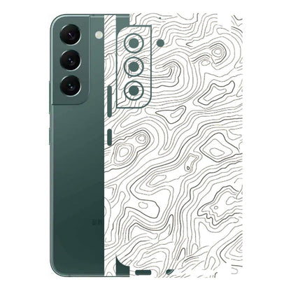 Samsung A/S Series Phone Skins (All Models) - White Black Swirls - 3D Embossed Finish (L-219) Samsung Galaxy S22