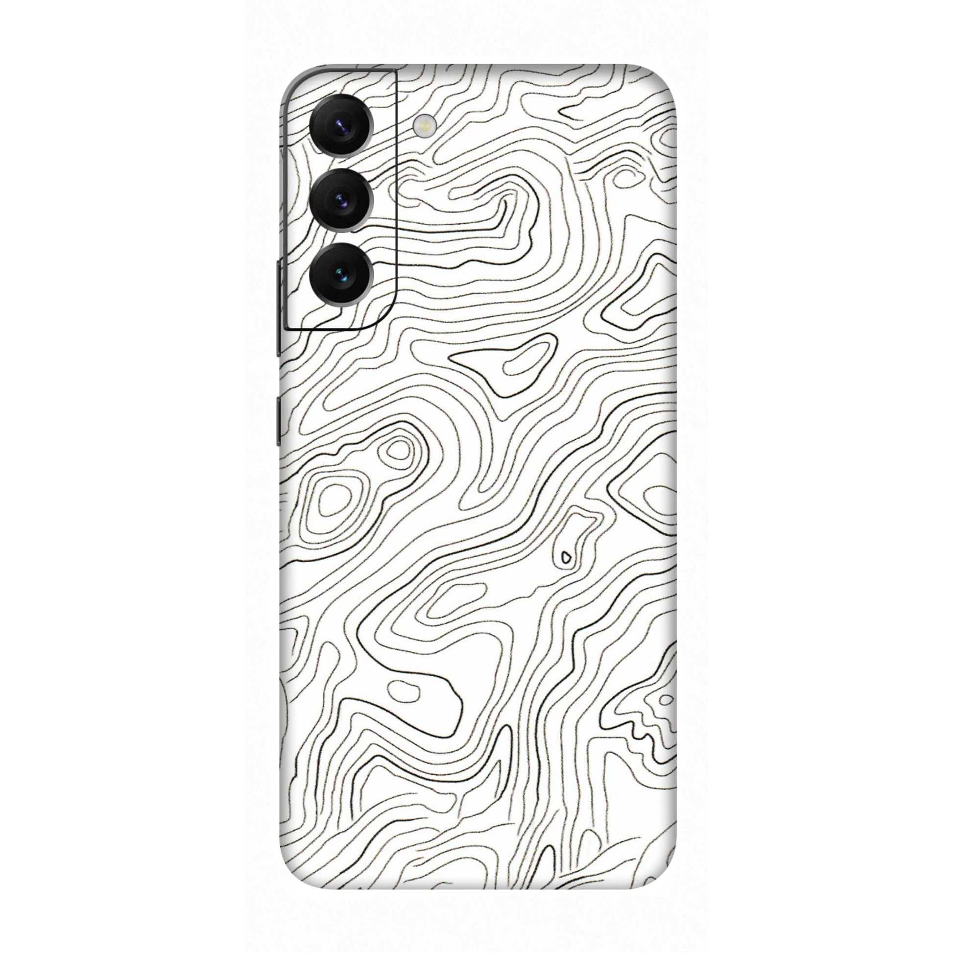 Samsung A/S Series Phone Skins (All Models) - White Black Swirls - 3D Embossed Finish (L-219) Samsung Galaxy S22
