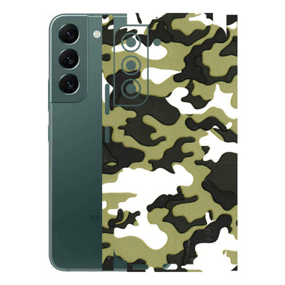 Samsung A/S Series Phone Skins (All Models) - Camouflages White And Green - 3D Embossed Finish (L-243) Samsung Galaxy S22