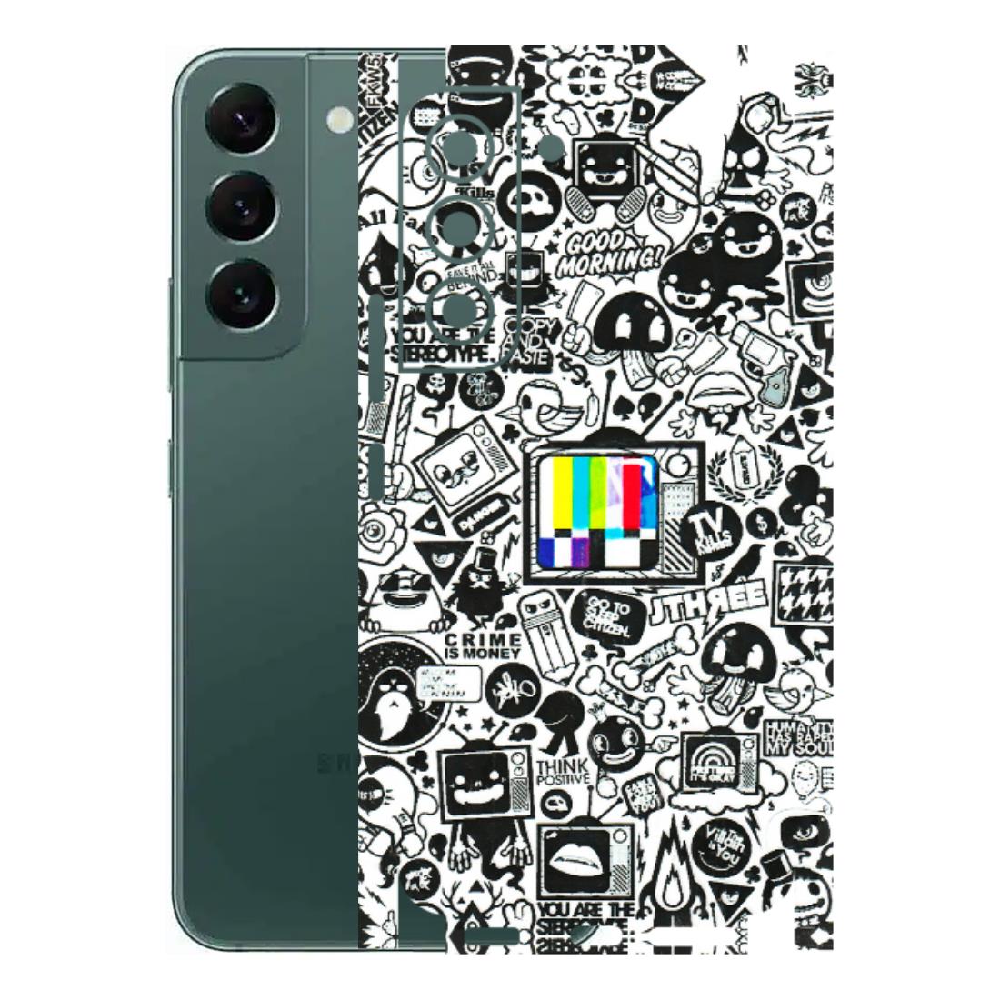 Samsung A/S Series Phone Skins (All Models) - Doodles Positive Art - 3D Embossed Finish (L-263) Samsung Galaxy S22