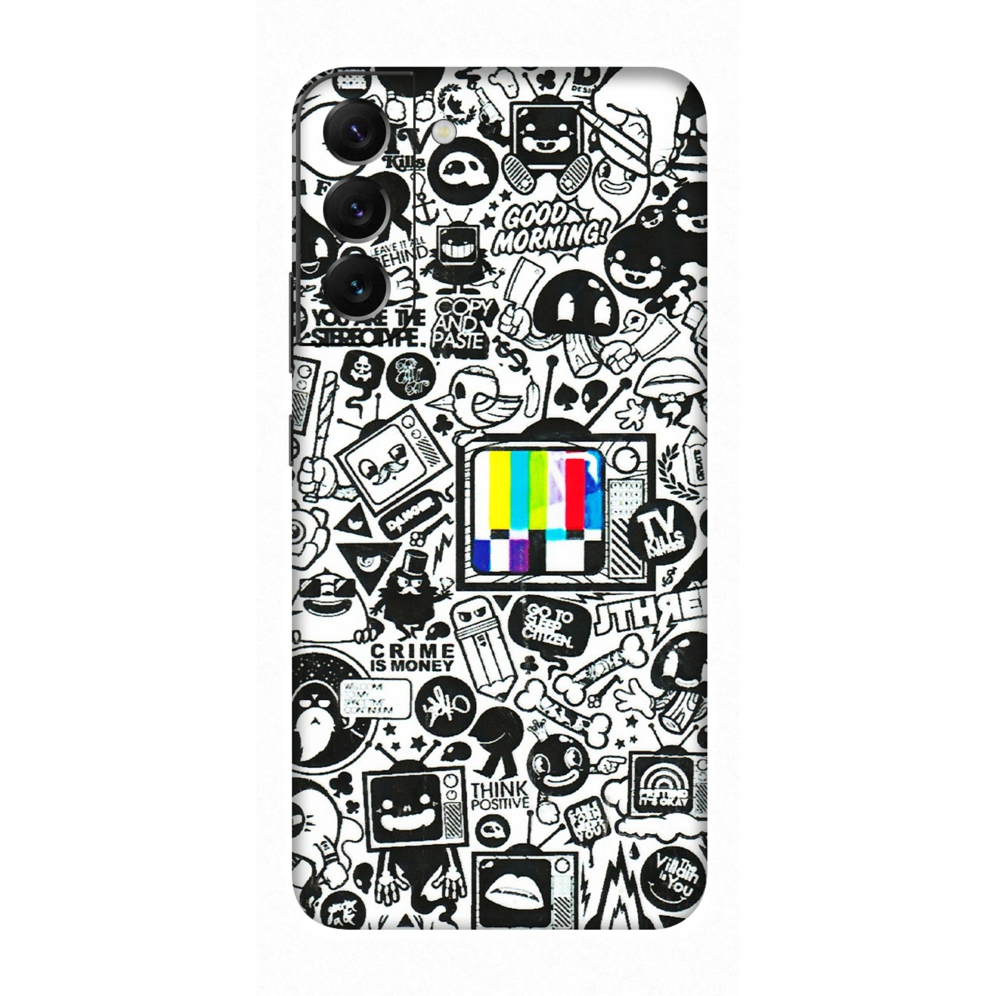 Samsung A/S Series Phone Skins (All Models) - Doodles Positive Art - 3D Embossed Finish (L-263) Samsung Galaxy S22