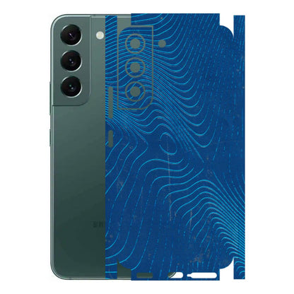 Samsung A/S Series Phone Skins (All Models) - Abstract Blue Line Map - 3D Embossed Finish (L-272) Samsung Galaxy S22