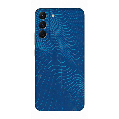 Samsung A/S Series Phone Skins (All Models) - Abstract Blue Line Map - 3D Embossed Finish (L-272) Samsung Galaxy S22