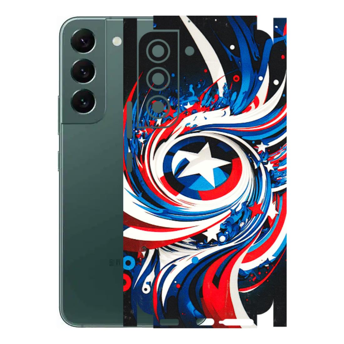 Samsung A/S Series Phone Skins (All Models) - Captain America Logo - 3D Embossed Finish (L-307) Samsung Galaxy S22