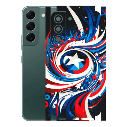 Samsung A/S Series Phone Skins (All Models) - Captain America Logo - 3D Embossed Finish (L-307) Samsung Galaxy S22