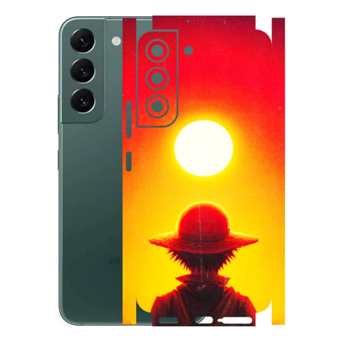 Samsung A/S Series Phone Skins (All Models) - Cool Sunset With Monkey D.Luffy Anime - 3D Embossed Finish (L-329) Samsung Galaxy S22