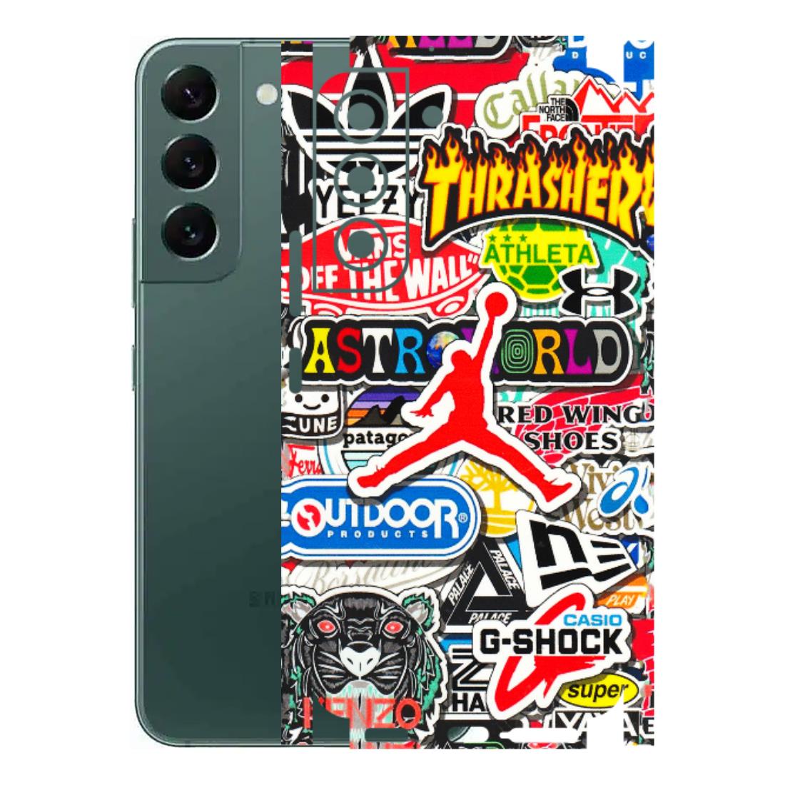Samsung A/S Series Phone Skins (All Models) - Multi Brands Sticker Graffiti - 3D Embossed Finish (L-37) Samsung Galaxy S22