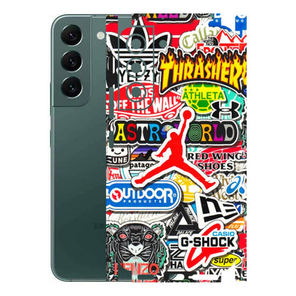 Samsung A/S Series Phone Skins (All Models) - Multi Brands Sticker Graffiti - 3D Embossed Finish (L-37) Samsung Galaxy S22