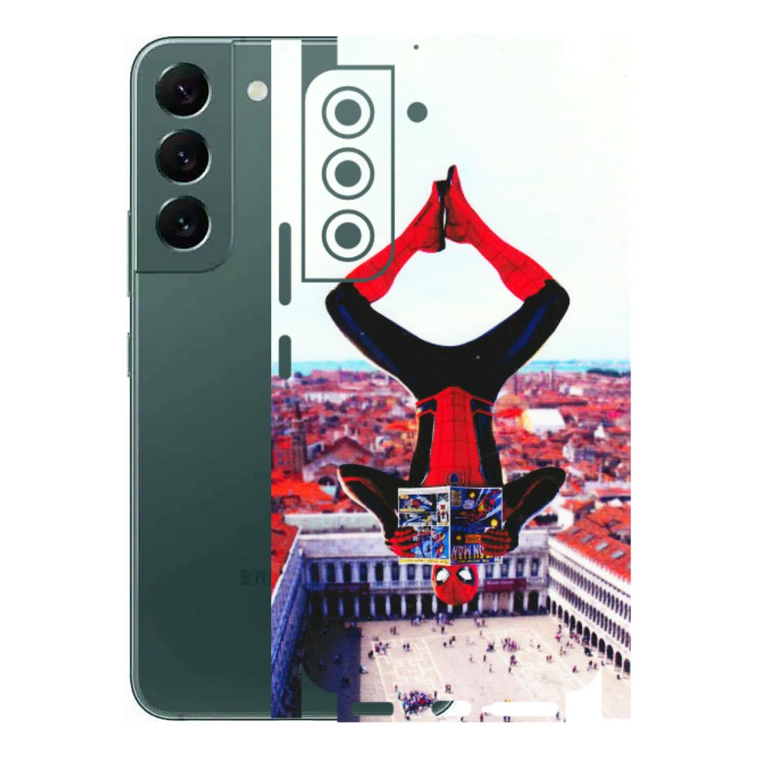 Samsung A/S Series Phone Skins (All Models) - Spiderman Hanging - 3D Embossed Finish (L-53) Samsung Galaxy S22