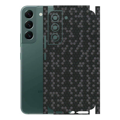 Samsung A/S Series Phone Skins (All Models) - Black Grey Honeycomb Sober - 3D Embossed Finish (L-85) Samsung Galaxy S22