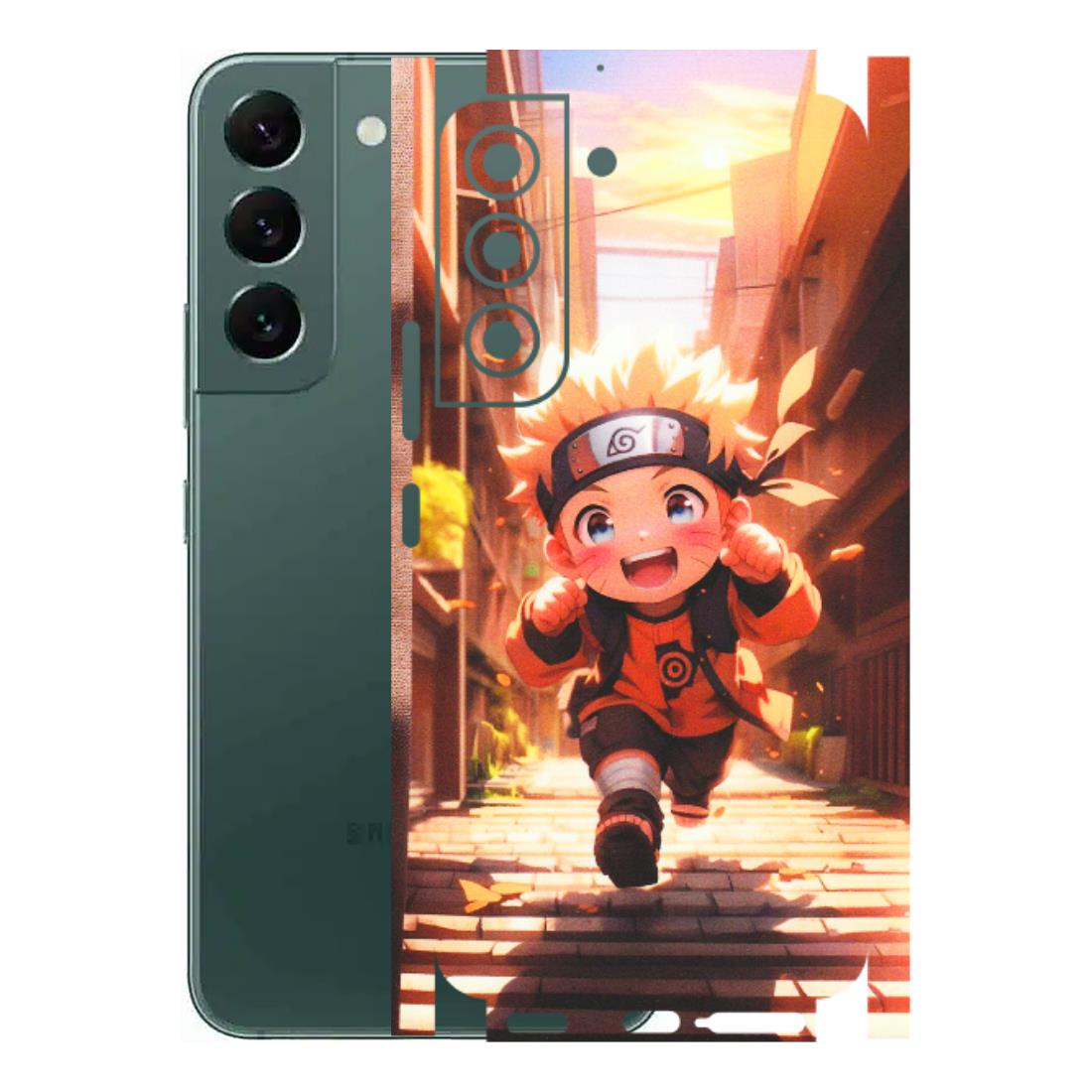 Samsung A/S Series Phone Skins (All Models) - Naruto Cute Toon Running - Matte Finish (M-04) Samsung Galaxy S22