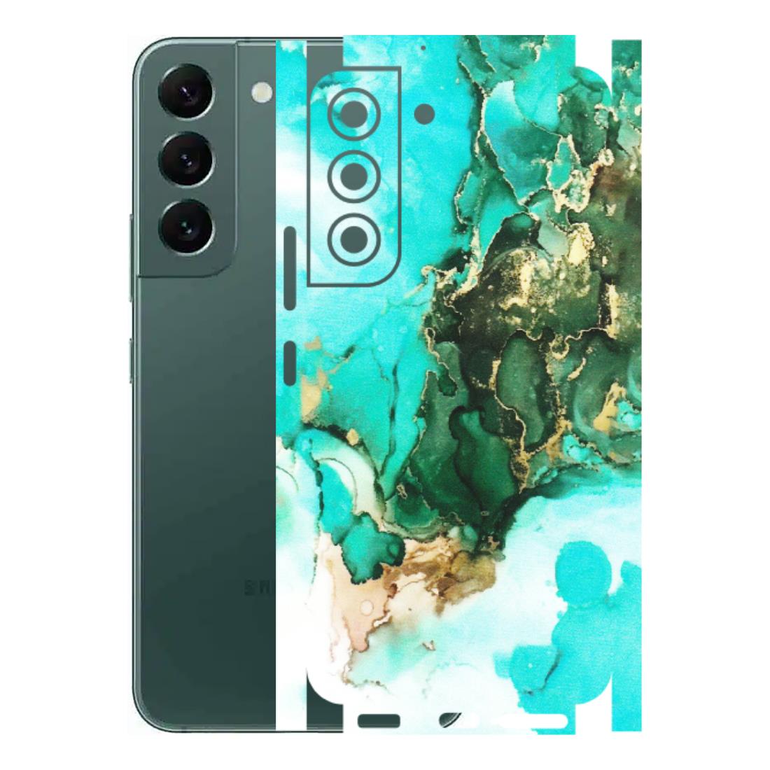 Samsung A/S Series Phone Skins (All Models) - The Blue Gold Marble - Matte Finish (M-124) Samsung Galaxy S22