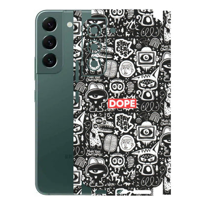 Samsung A/S Series Phone Skins (All Models) - Dope Stay Classy Black Doodles - Matte Finish (M-126) Samsung Galaxy S22