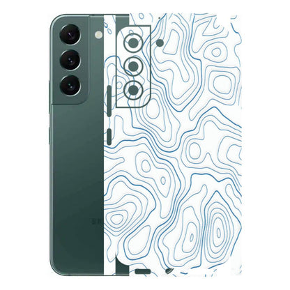 Samsung A/S Series Phone Skins (All Models) - Blue And White Swirls - Matte Finish (M-139) Samsung Galaxy S22