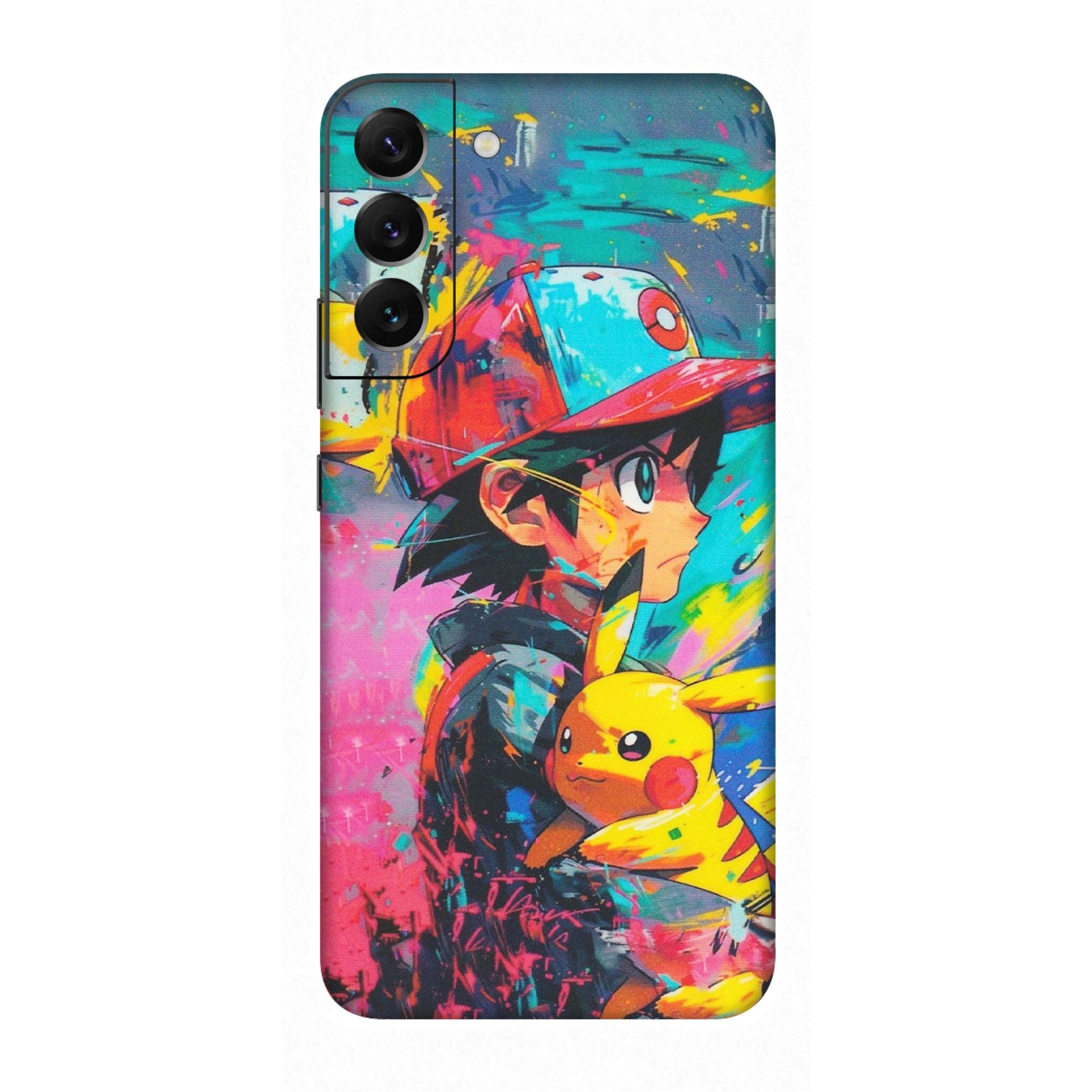 Samsung A/S Series Phone Skins (All Models) - Ash & Pikachu - Matte Finish (M-26) Samsung Galaxy S22