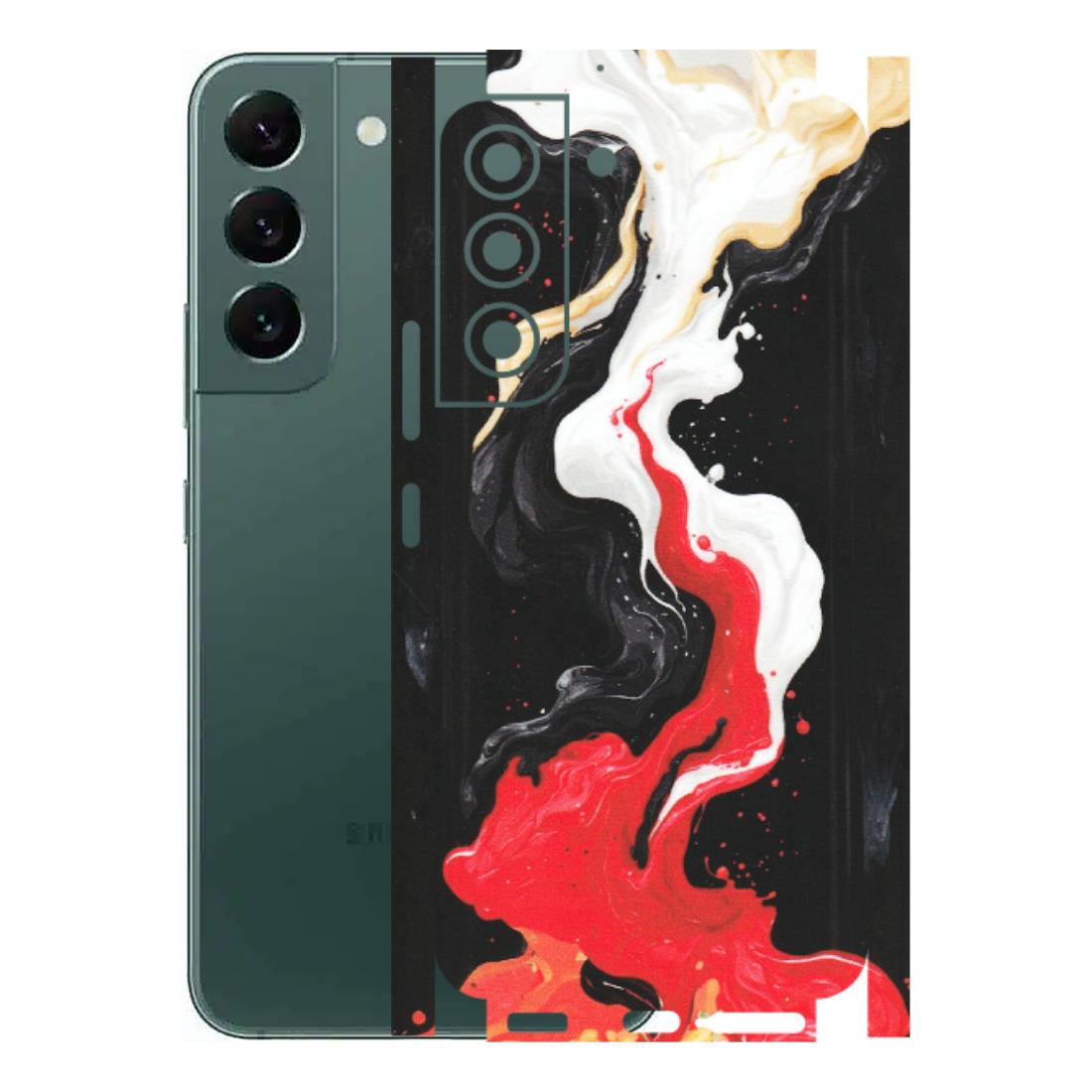 Samsung A/S Series Phone Skins (All Models) - Black Red White Paint Splash Fusion - Matte Finish (M-56) Samsung Galaxy S22