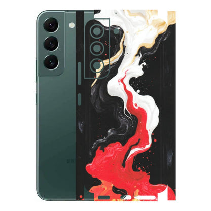 Samsung A/S Series Phone Skins (All Models) - Black Red White Paint Splash Fusion - Matte Finish (M-56) Samsung Galaxy S22