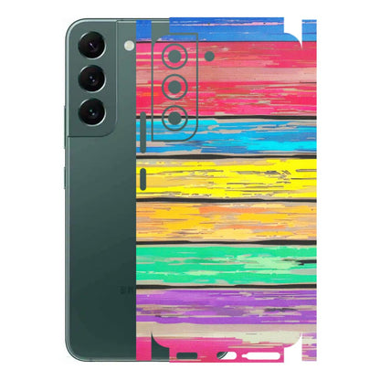 Samsung A/S Series Phone Skins (All Models) - Multi Colour Wooden Wall - Matte Finish (M-96) Samsung Galaxy S22