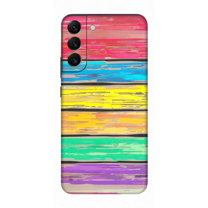 Samsung A/S Series Phone Skins (All Models) - Multi Colour Wooden Wall - Matte Finish (M-96) Samsung Galaxy S22