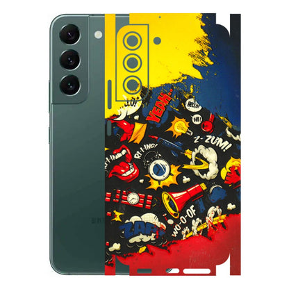 Samsung A/S Series Phone Skins (All Models) - Pacific Doodle Art - 3D Embossed Finish (L-120) Samsung Galaxy S22 Plus