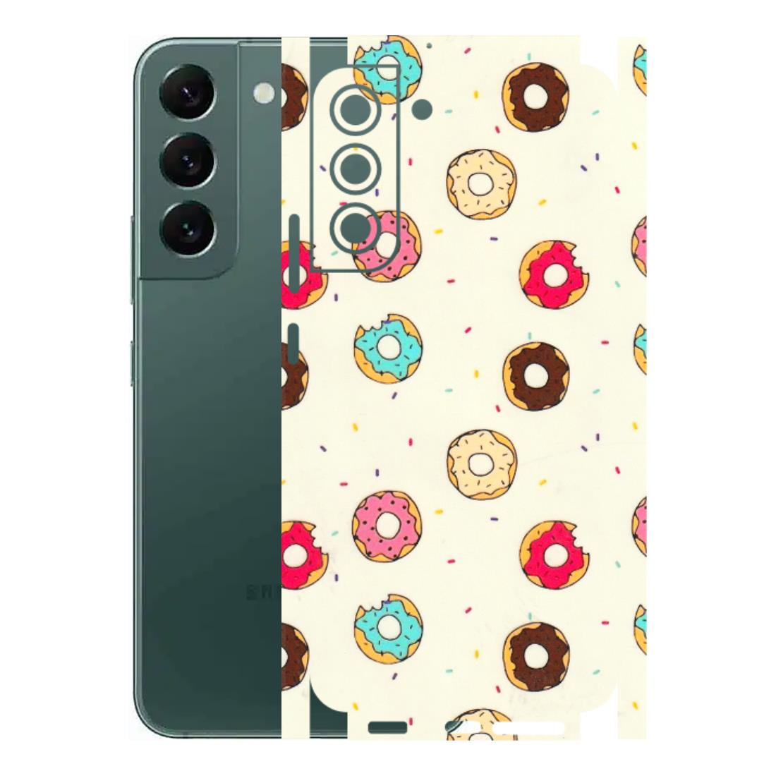 Samsung A/S Series Phone Skins (All Models) - Mini Donuts Doodle Art - 3D Embossed Finish (L-122) Samsung Galaxy S22 Plus