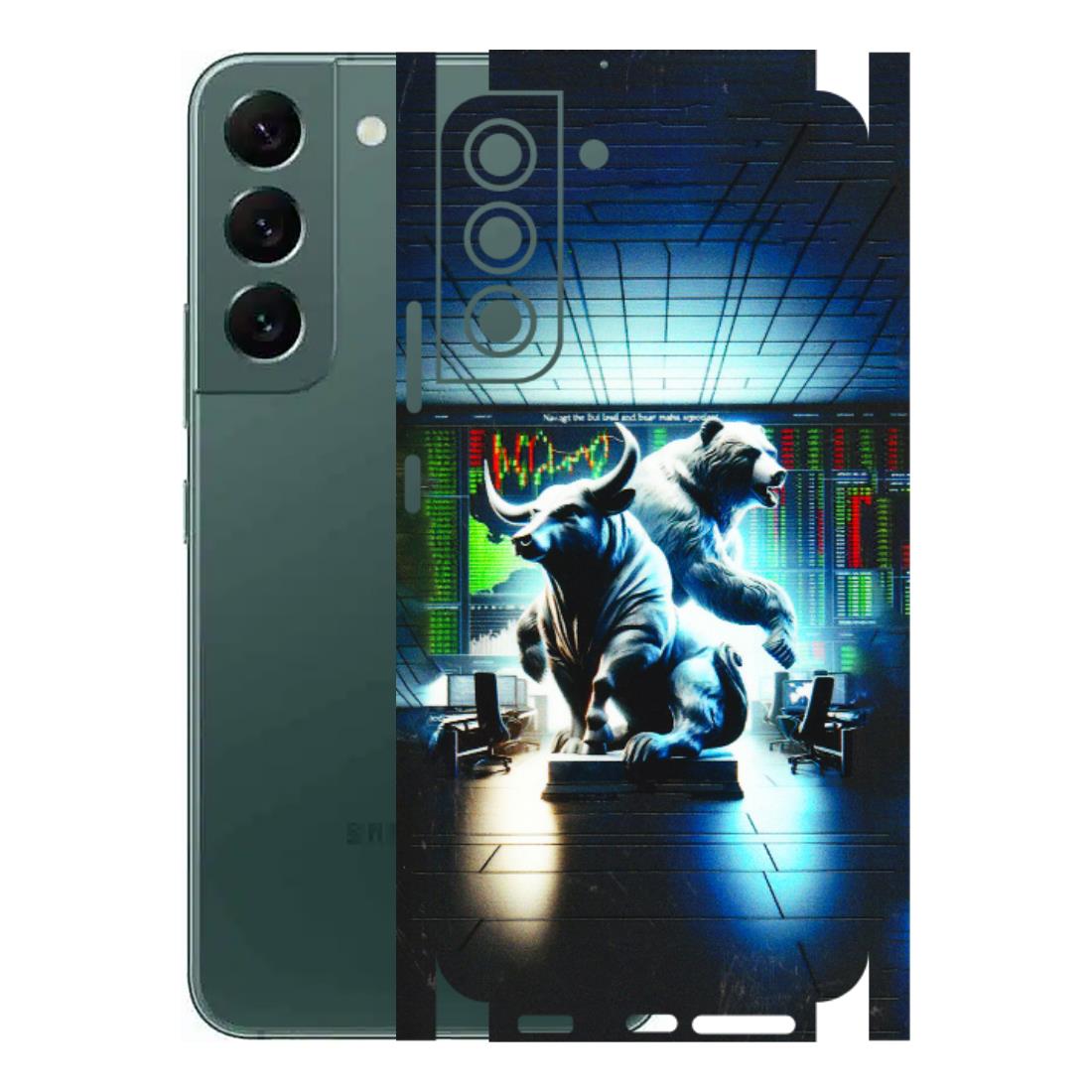 Samsung A/S Series Phone Skins (All Models) - Stock Market Sensex Bear vs Bulls - 3D Embossed Finish (L-15) Samsung Galaxy S22 Plus