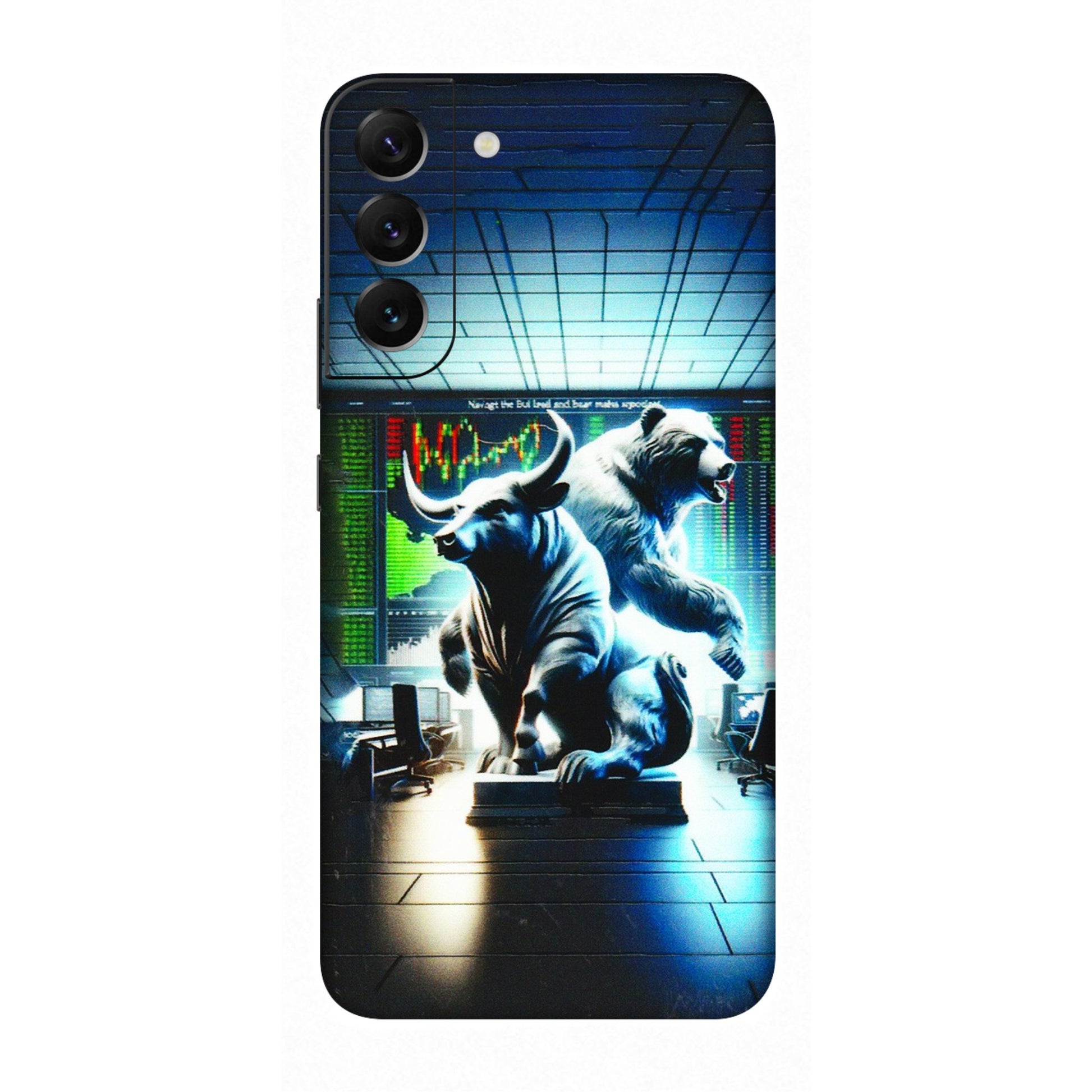Samsung A/S Series Phone Skins (All Models) - Stock Market Sensex Bear vs Bulls - 3D Embossed Finish (L-15) Samsung Galaxy S22 Plus