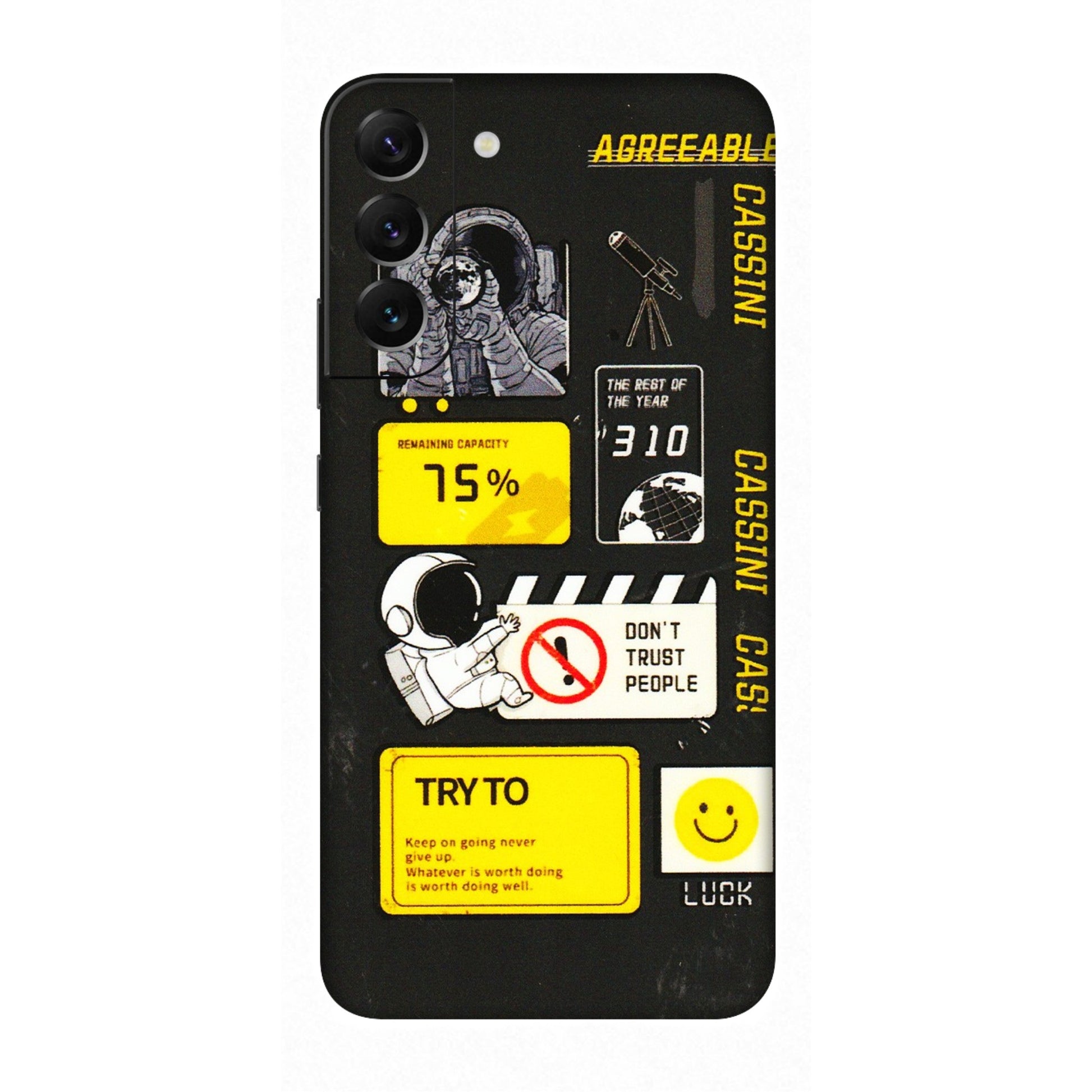 Samsung A/S Series Phone Skins (All Models) - Black Cassini - 3D Embossed Finish (L-161) Samsung Galaxy S22 Plus