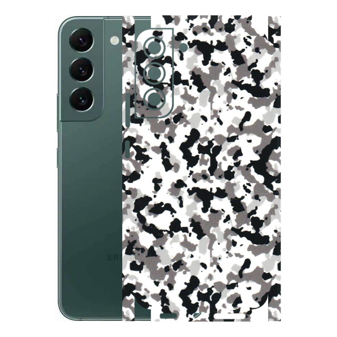 Samsung A/S Series Phone Skins (All Models) - White Black Camouflage - 3D Embossed Finish (L-18) Samsung Galaxy S22 Plus