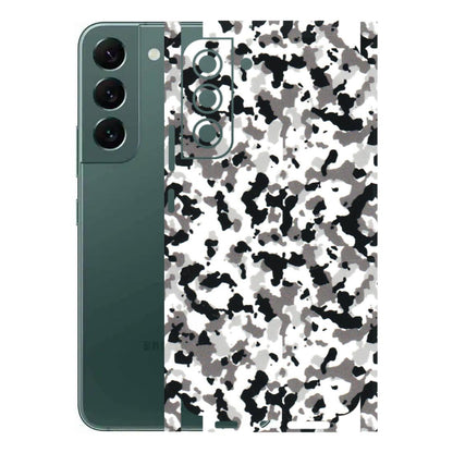 Samsung A/S Series Phone Skins (All Models) - White Black Camouflage - 3D Embossed Finish (L-18) Samsung Galaxy S22 Plus