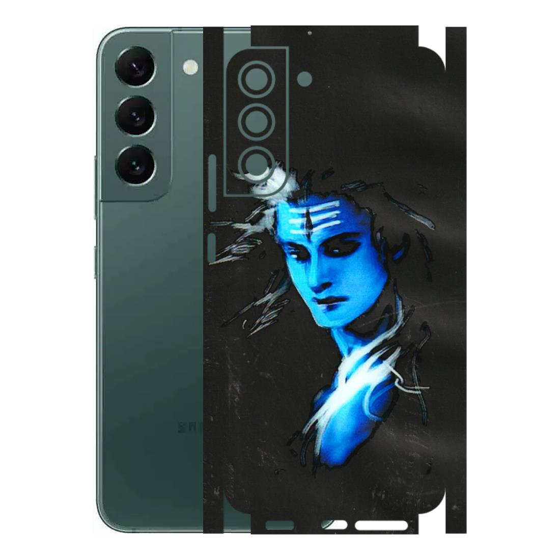 Samsung A/S Series Phone Skins (All Models) - Har Har Mahadev Blue/Black - 3D Embossed Finish (L-185) Samsung Galaxy S22 Plus