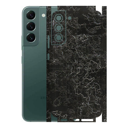 Samsung A/S Series Phone Skins (All Models) - Black map Texture - 3D Embossed Finish (L-201) Samsung Galaxy S22 Plus
