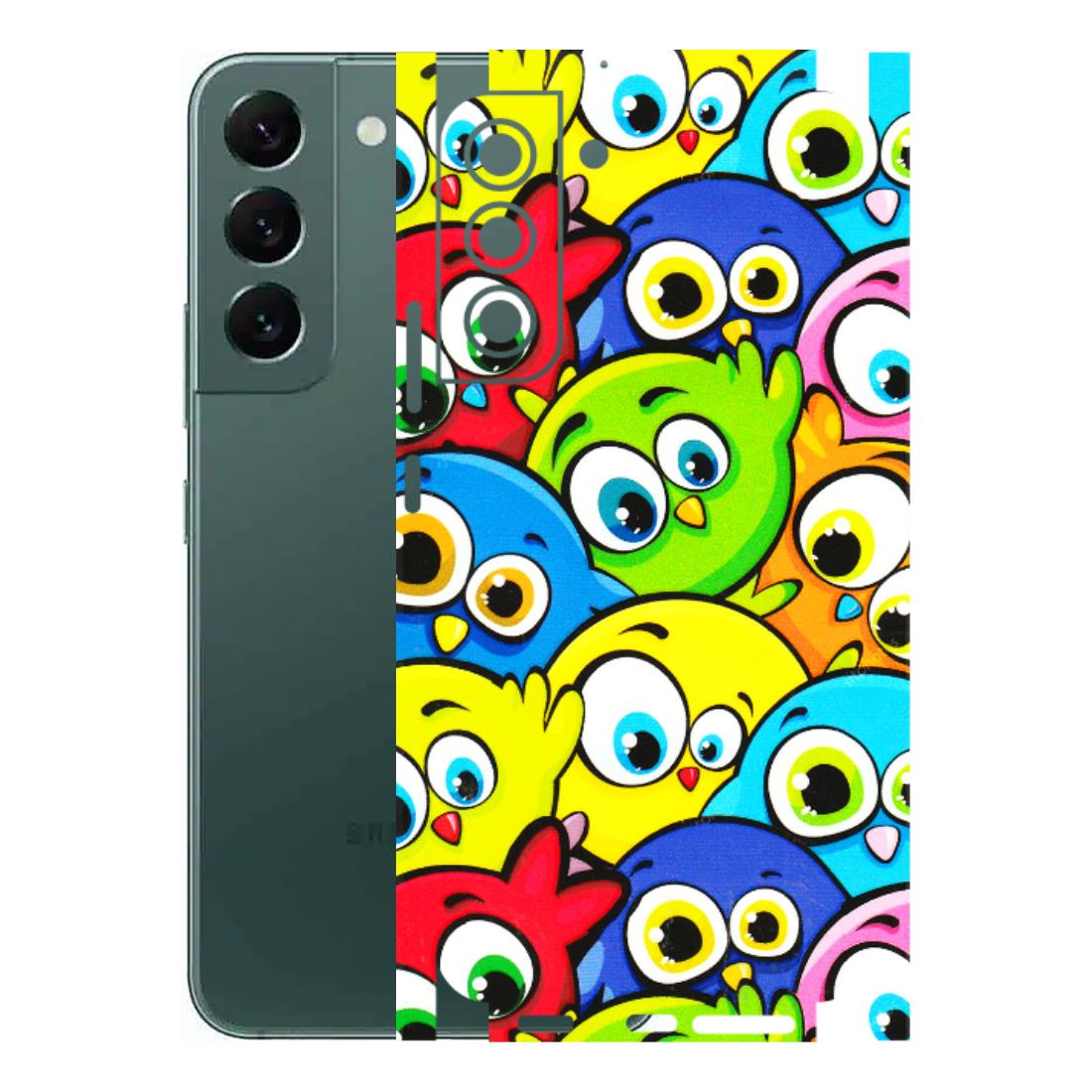 Samsung A/S Series Phone Skins (All Models) - Cute Fluffy Birds - 3D Embossed Finish (L-213) Samsung Galaxy S22 Plus