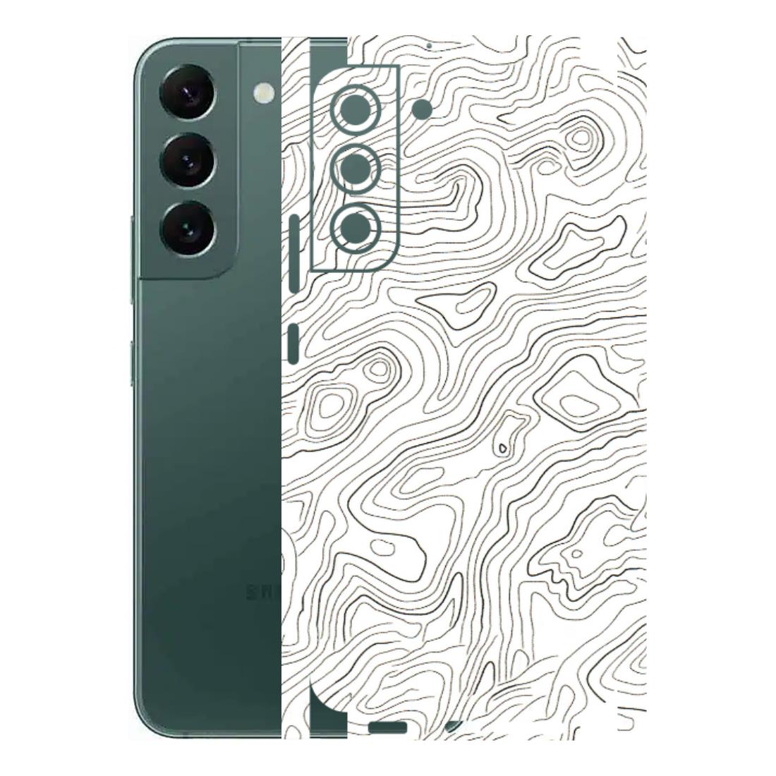 Samsung A/S Series Phone Skins (All Models) - White Black Swirls - 3D Embossed Finish (L-219) Samsung Galaxy S22 Plus