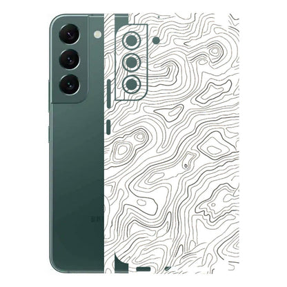 Samsung A/S Series Phone Skins (All Models) - White Black Swirls - 3D Embossed Finish (L-219) Samsung Galaxy S22 Plus