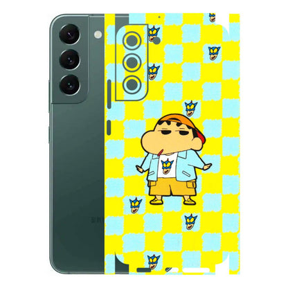 Samsung A/S Series Phone Skins (All Models) - Yellow Blue Shinchan Cute - 3D Embossed Finish (L-221) Samsung Galaxy S22 Plus