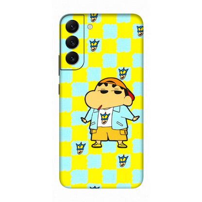 Samsung A/S Series Phone Skins (All Models) - Yellow Blue Shinchan Cute - 3D Embossed Finish (L-221) Samsung Galaxy S22 Plus