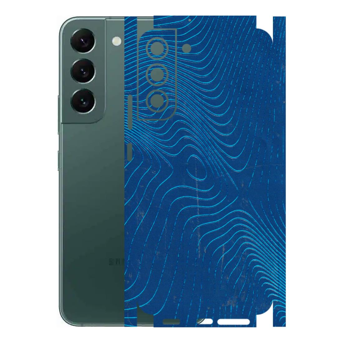 Samsung A/S Series Phone Skins (All Models) - Abstract Blue Line Map - 3D Embossed Finish (L-272) Samsung Galaxy S22 Plus