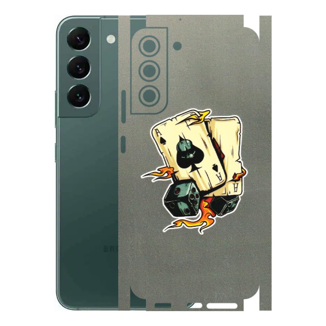 Samsung A/S Series Phone Skins (All Models) - Grey Cards Of Ace - 3D Embossed Finish (L-77) Samsung Galaxy S22 Plus