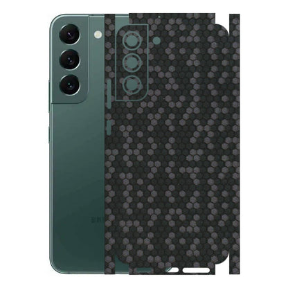 Samsung A/S Series Phone Skins (All Models) - Black Grey Honeycomb Sober - 3D Embossed Finish (L-85) Samsung Galaxy S22 Plus