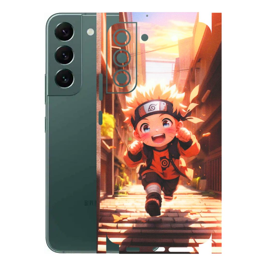 Samsung A/S Series Phone Skins (All Models) - Naruto Cute Toon Running - Matte Finish (M-04) Samsung Galaxy S22 Plus