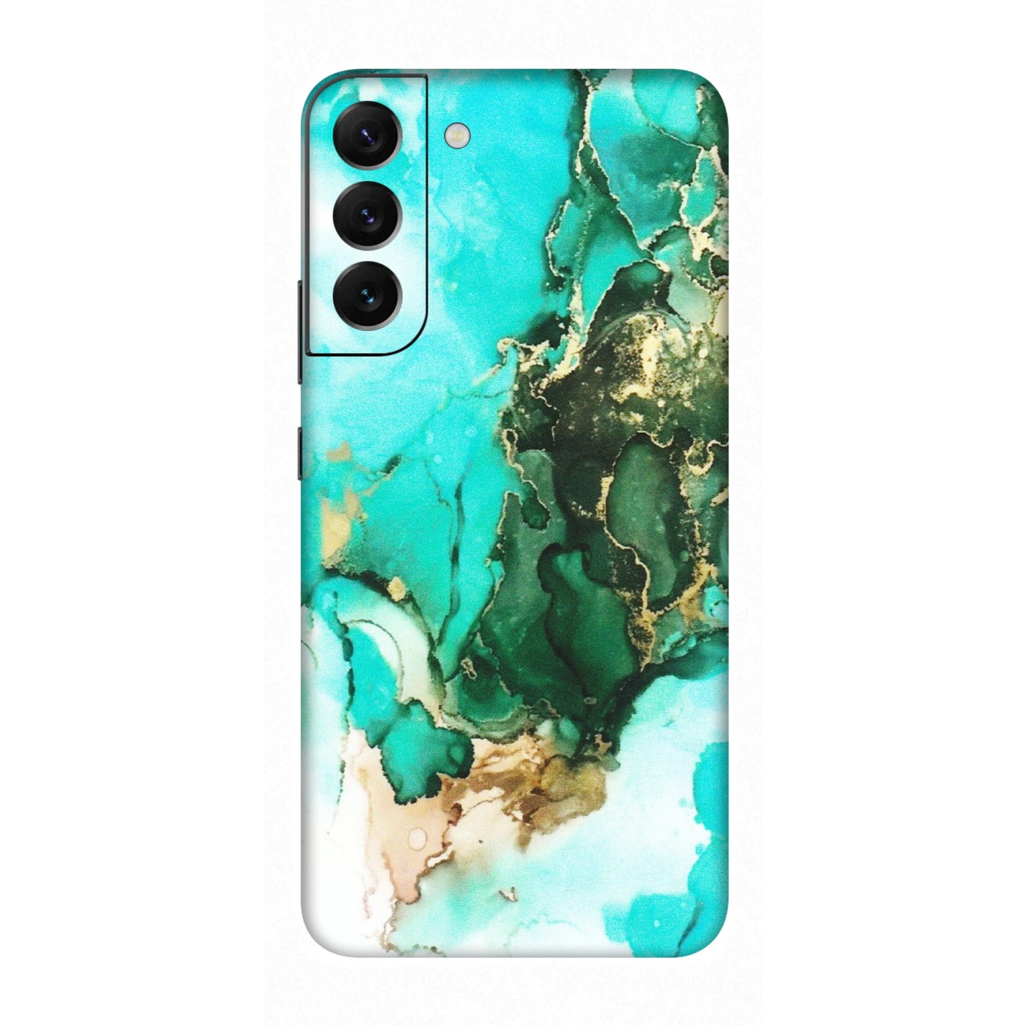 Samsung A/S Series Phone Skins (All Models) - The Blue Gold Marble - Matte Finish (M-124) Samsung Galaxy S22 Plus