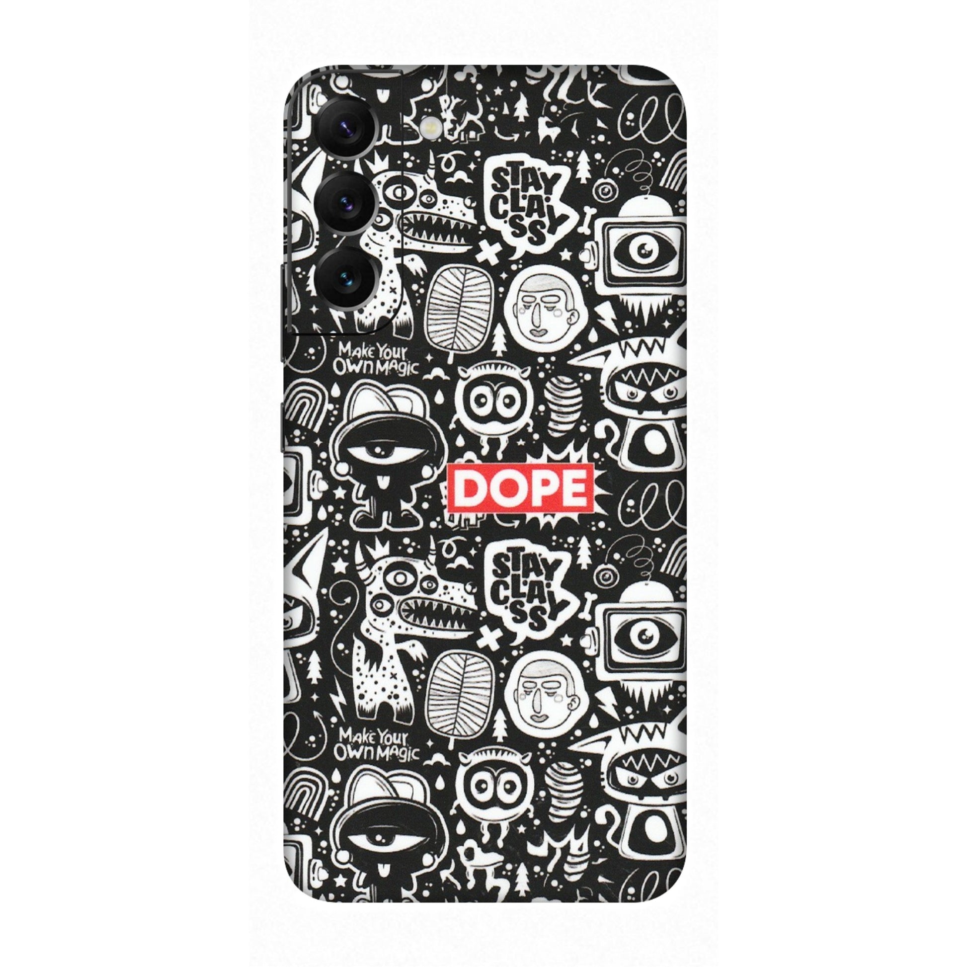 Samsung A/S Series Phone Skins (All Models) - Dope Stay Classy Black Doodles - Matte Finish (M-126) Samsung Galaxy S22 Plus
